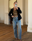Vintage 90s Cheetah Camisole and Button Up Shirt Set