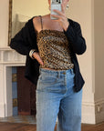 Vintage 90s Cheetah Camisole and Button Up Shirt Set