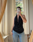 Vintage Y2K Victorias Secret Plunging Halter Top Noir