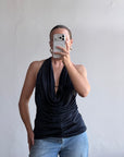 Vintage Y2K Victorias Secret Plunging Halter Top Noir