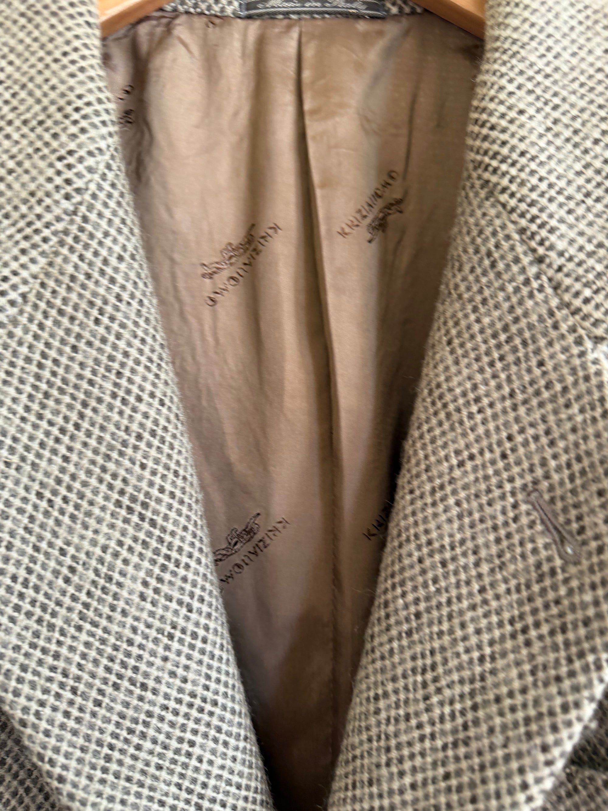 Vintage 60s Olive Wool Herringbone Blazer