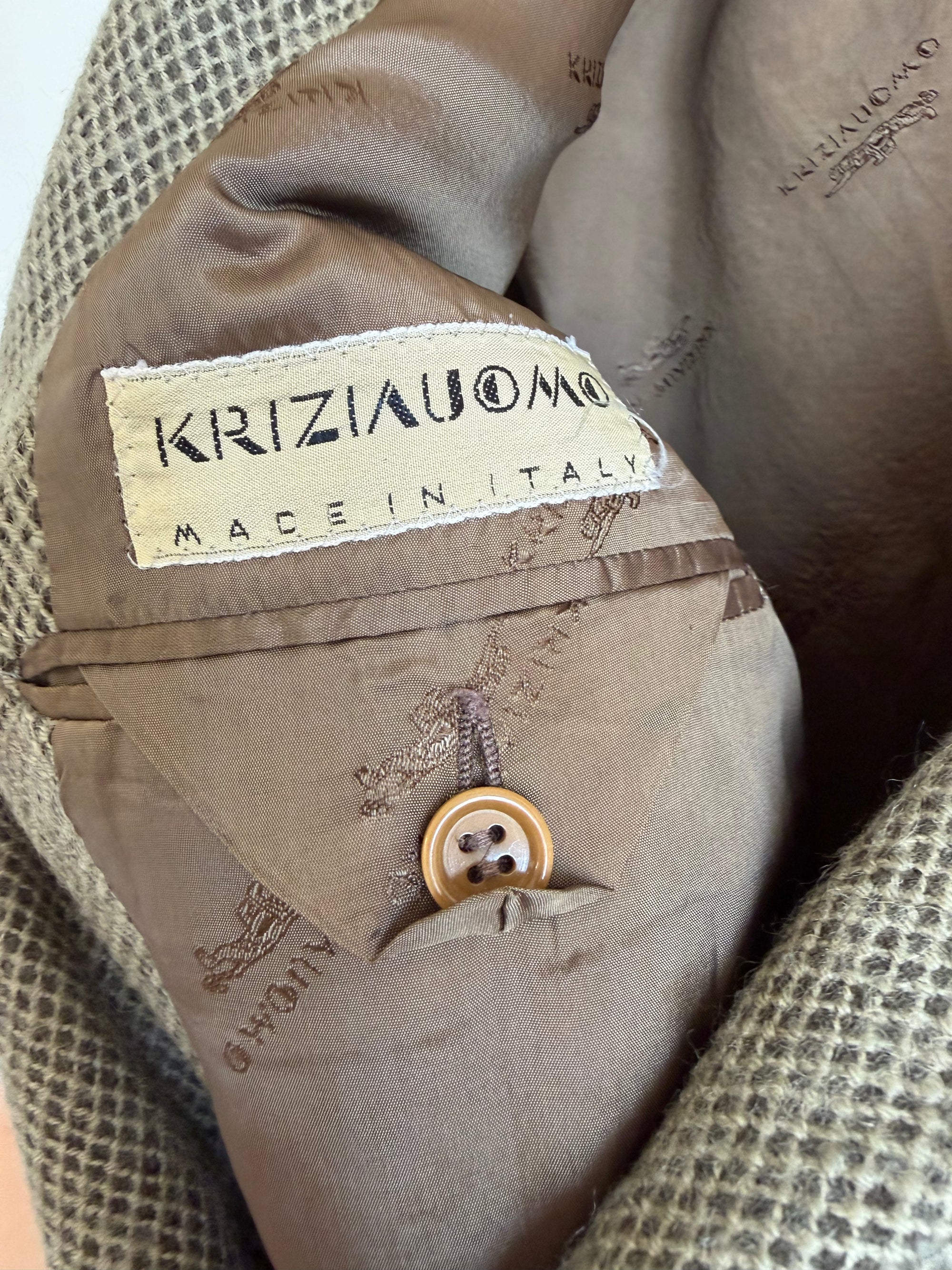 Vintage 60s Olive Wool Herringbone Blazer