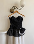 Vintage 80s Monochrome Drop Waist Bow Midi