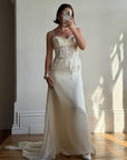 Vintage 90s Italian Asymmetrical Fairy Silk Wedding Dress