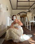 Vintage 90s Italian Asymmetrical Fairy Silk Wedding Dress