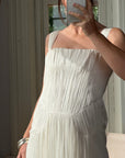 Vintage 90s Lisa Ho Deadstock Silk Gathered Mini Dress Ivory