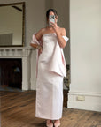 Vintage 90s Satin Lace Up Prom Dress Baby Pink