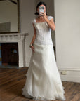 Vintage 90s Italian Two Piece Diamante and Organza Bridal Set