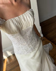 Vintage 90s Italian Two Piece Diamante and Organza Bridal Set