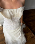 Vintage 90s Italian Two Piece Diamante and Organza Bridal Set