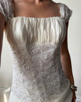 Vintage 90s Italian Two Piece Diamante and Organza Bridal Set