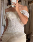 Vintage 90s Italian Two Piece Diamante and Organza Bridal Set