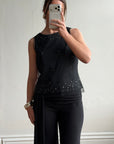 Vintage Mesh Rhinestone Multi Bead Starry Sky Tank
