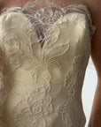 Vintage 90s Italian Sweetheart Bodice Lace Bridal Set