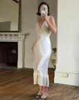 Vintage 40s Liquid Satin Lace Baby Pink Slip