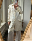 Vintage 2007 John Galliano Metallic Rose Silk Linen Blazer Dress