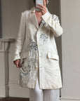 Vintage 2007 John Galliano Metallic Rose Silk Linen Blazer Dress