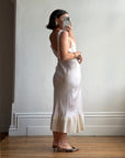 Vintage 40s Liquid Satin Lace Baby Pink Slip