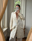 Vintage 2007 John Galliano Metallic Rose Silk Linen Blazer Dress