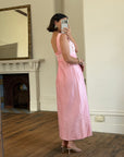 Vintage 60s Lace Ruffled Midi Dress Candy Pink