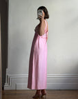Vintage 60s Lace Ruffled Midi Dress Candy Pink