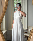 Vintage 90s Satin Cheongsam Sleeveless Bridal Dress