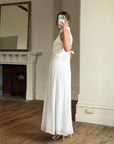 Vintage 90s Satin Cheongsam Sleeveless Bridal Dress