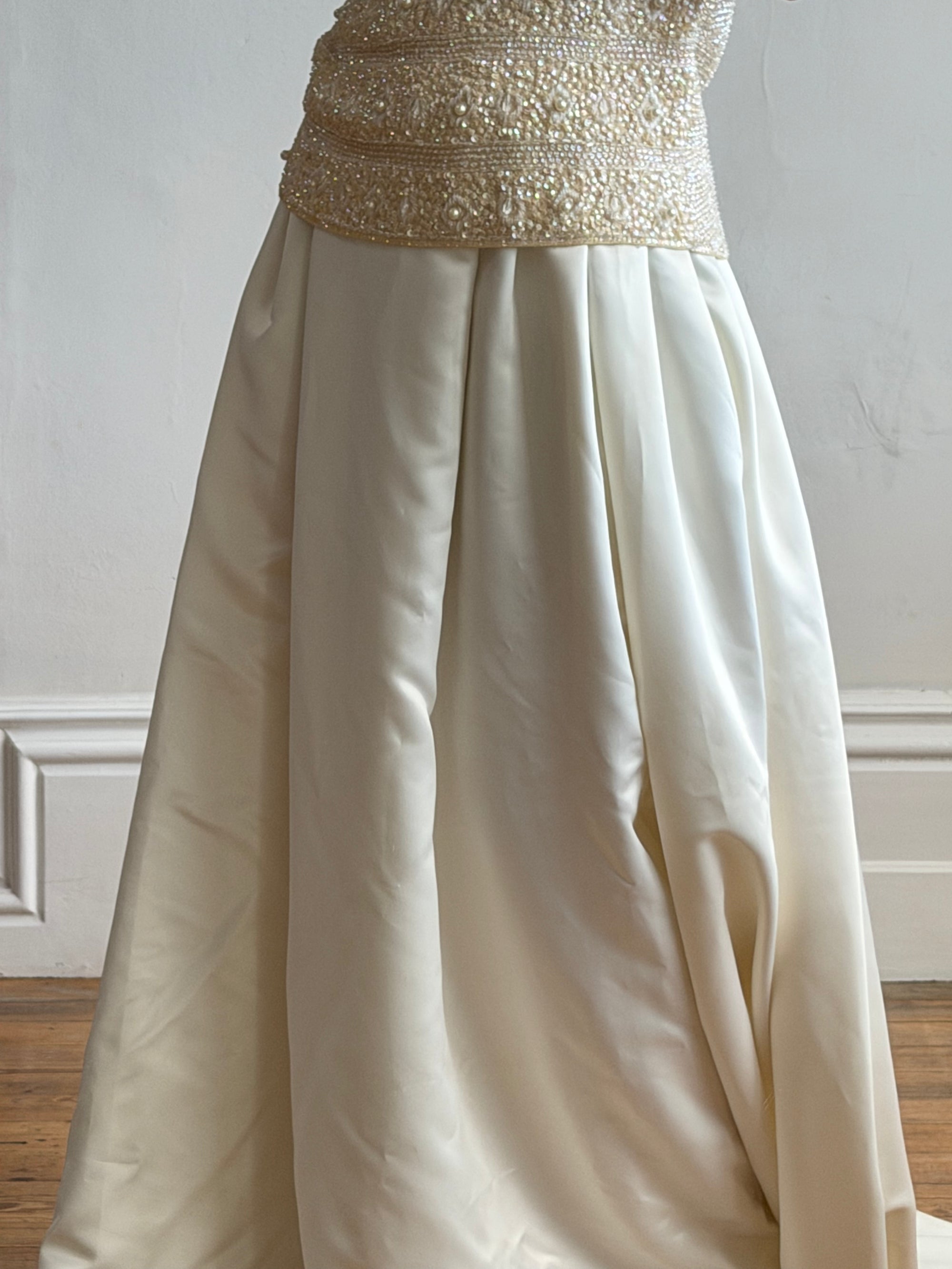 Vintage 90s Satin Princess Bridal Skirt