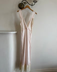 Vintage 40s Liquid Satin Lace Baby Pink Slip