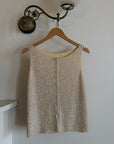 Vintage 60s Sequin Knit Tank Creme
