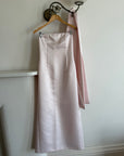 Vintage 90s Satin Lace Up Prom Dress Baby Pink