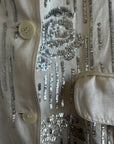 Vintage 2007 John Galliano Metallic Rose Silk Linen Blazer Dress