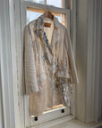 Vintage 2007 John Galliano Metallic Rose Silk Linen Blazer Dress