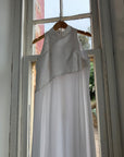 Vintage 90s Satin Cheongsam Sleeveless Bridal Dress