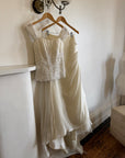 Vintage 90s Italian Two Piece Diamante and Organza Bridal Set