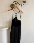 Vintage 90s Gothic Cross Velvet Halter Maxi Dress