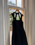 Vintage 90s Jacquard Noir Double Strap Maxi Dress