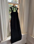 Vintage 90s Jacquard Noir Double Strap Maxi Dress