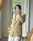Vintage 90s Tailored Camel Longline Blazer