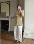 Vintage 90s Tailored Camel Longline Blazer