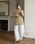 Vintage 90s Tailored Camel Longline Blazer