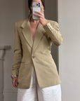 Vintage 90s Tailored Camel Longline Blazer