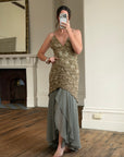 Vintage 90s Olive Lace Slip Dress