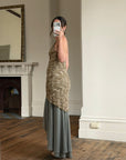 Vintage 90s Olive Lace Slip Dress