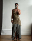 Vintage 90s Olive Lace Slip Dress