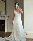 Vintage 90s Italian Silver Embellished Waterfall Tiered Bridal Set