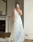 Vintage 90s Italian Silver Embellished Waterfall Tiered Bridal Set