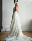Vintage 90s Italian Silver Embellished Waterfall Tiered Bridal Set