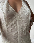 Vintage 90s Italian Silver Embellished Waterfall Tiered Bridal Set