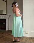 Vintage 50s Pleated Mint Green Slip Dress